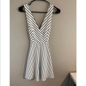 B&W Stripe Low Back Dress